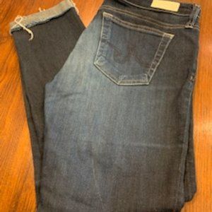 Stilt AG cigarette cropped roll cuff stretch jean